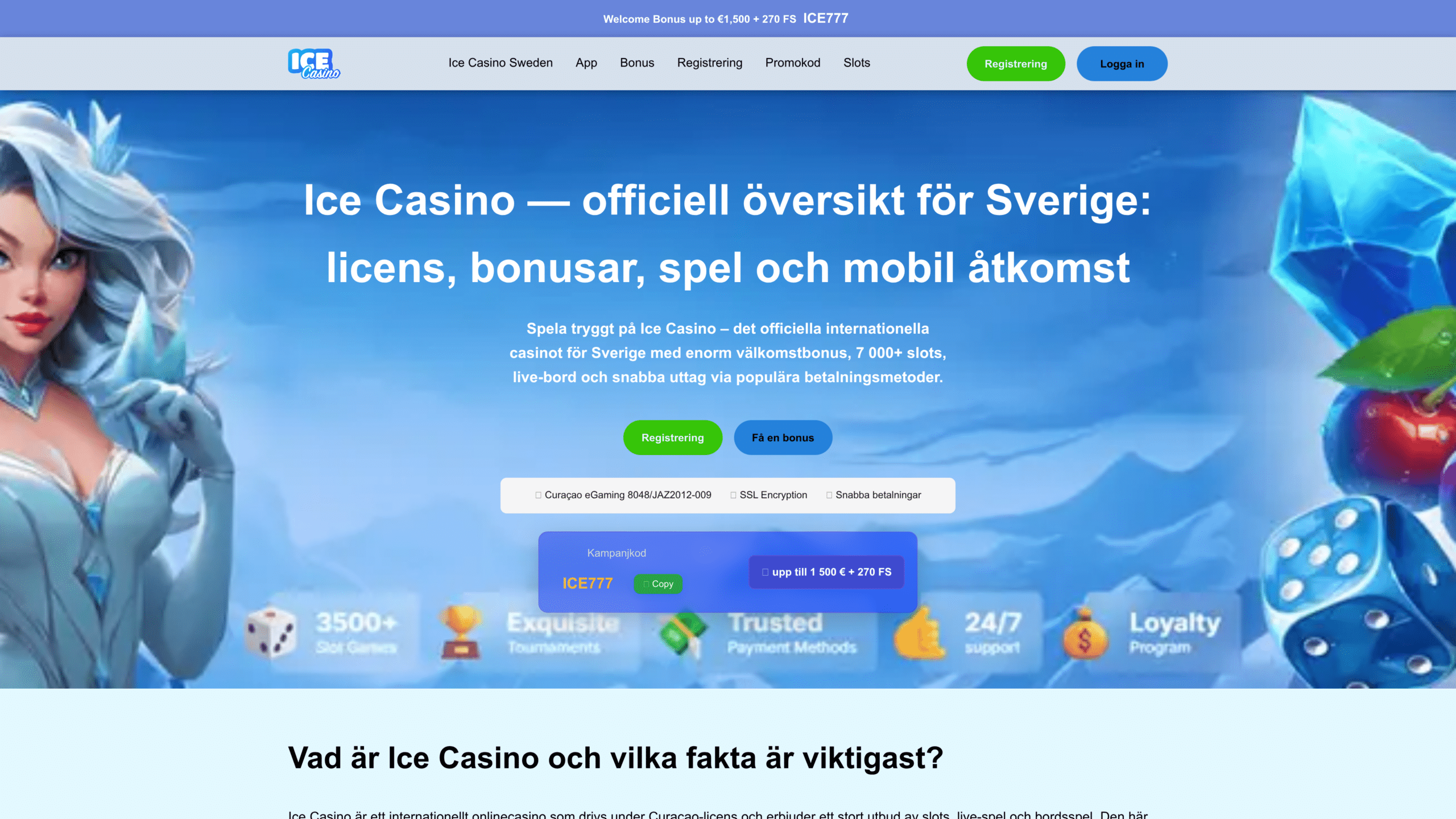 IcecasinoIcecasino - Spel, bonusar och registrering 2026