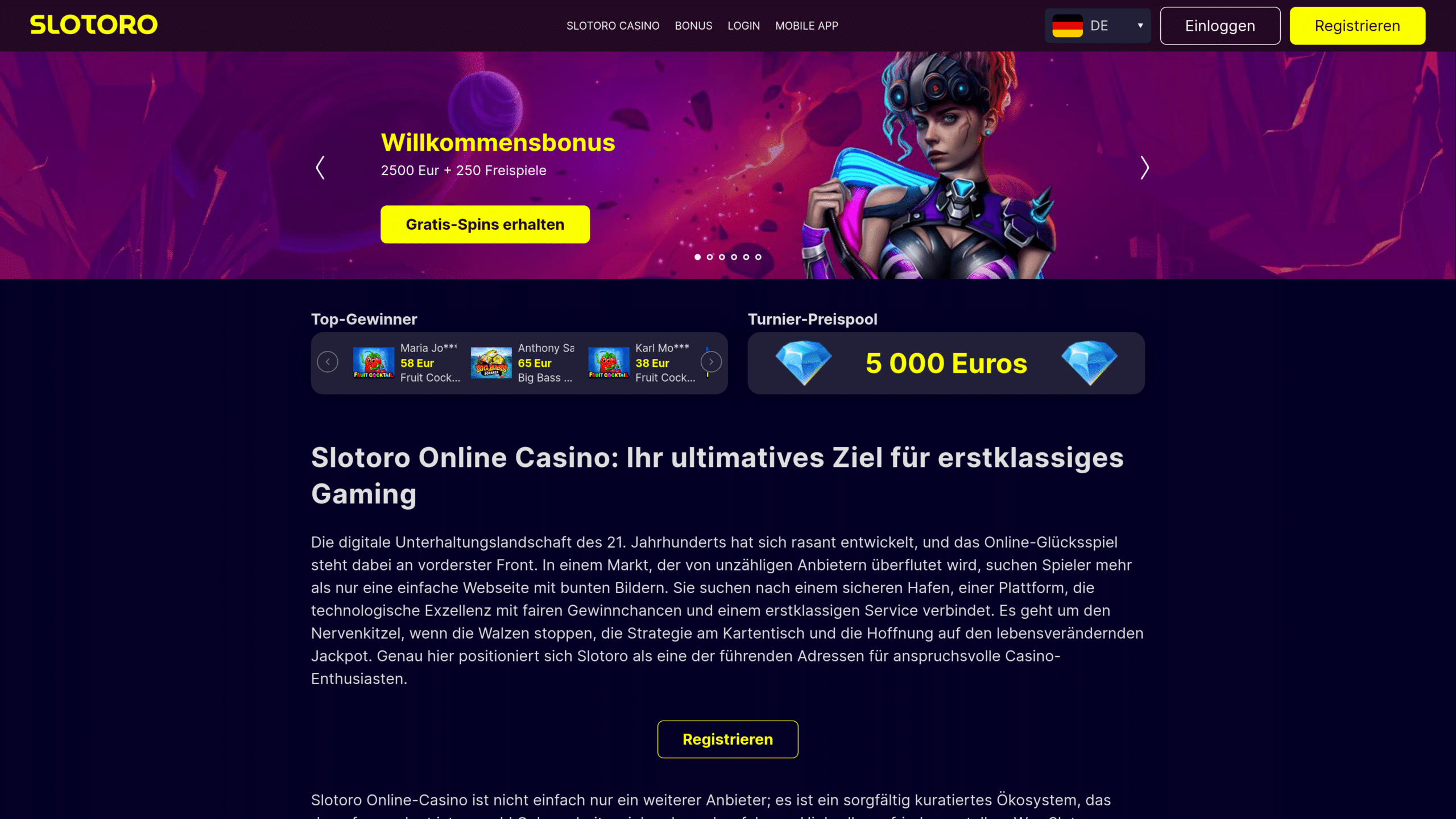 Slotoro Casino: Bonus, Spiele und Erfahrungen im Überblick